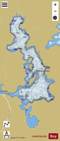 Haliburton Lake depth contour Map - i-Boating App