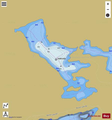 Bottle Lake depth contour Map - i-Boating App