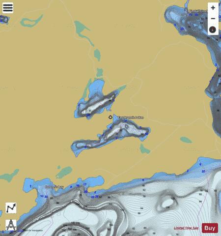 East Jeannie Lakes depth contour Map - i-Boating App