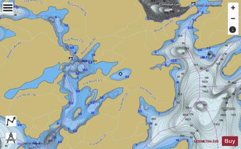 Narrows Pond depth contour Map - i-Boating App