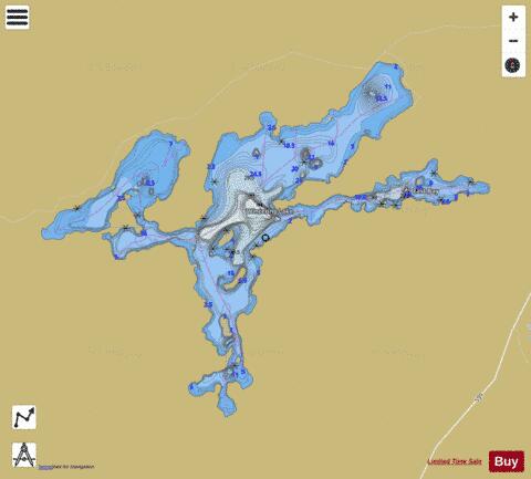 Wintering Lake depth contour Map - i-Boating App