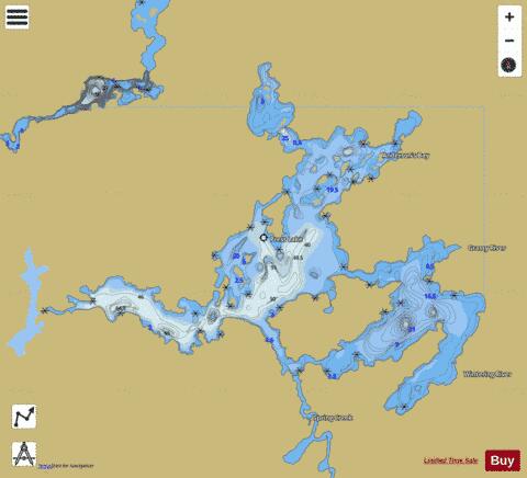 Press Lake depth contour Map - i-Boating App