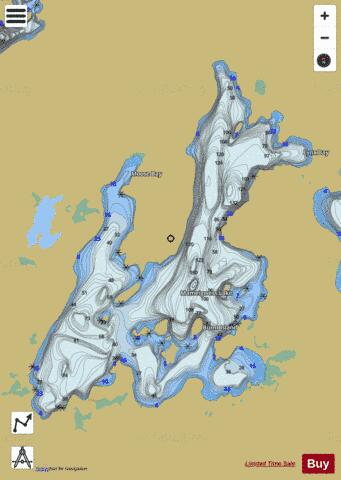 Mameigwess Lake depth contour Map - i-Boating App