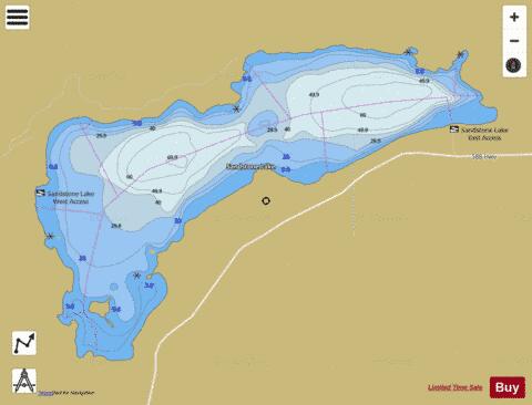 Sandstone Lake depth contour Map - i-Boating App