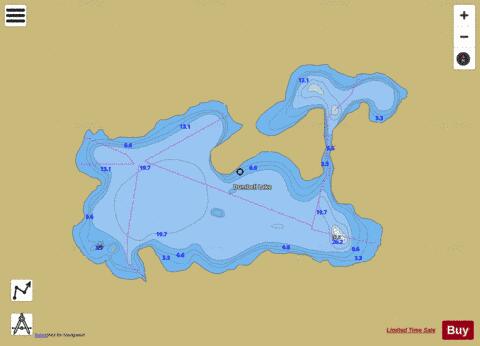 Dumbell Lake depth contour Map - i-Boating App