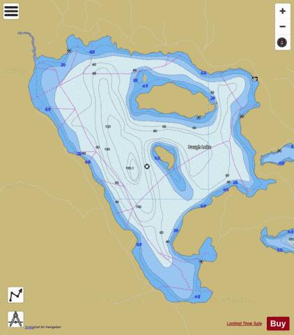 Paugh Lake depth contour Map - i-Boating App