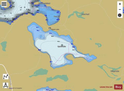 Dyson Lake depth contour Map - i-Boating App