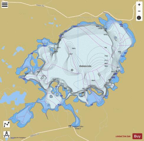 Skeleton Lake depth contour Map - i-Boating App