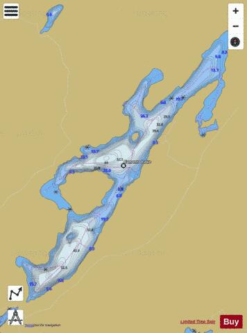 Canonto Lake depth contour Map - i-Boating App