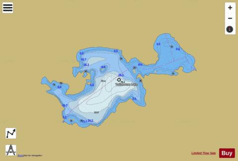 Twinhouse Lake depth contour Map - i-Boating App