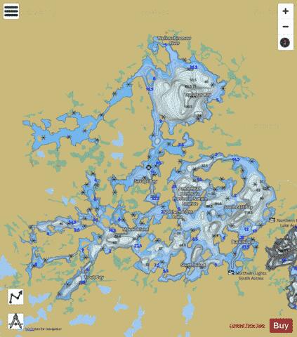 Northern Light Lake depth contour Map - i-Boating App