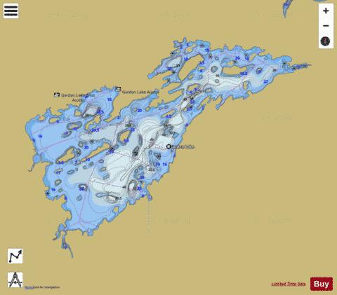 Garden Lake depth contour Map - i-Boating App
