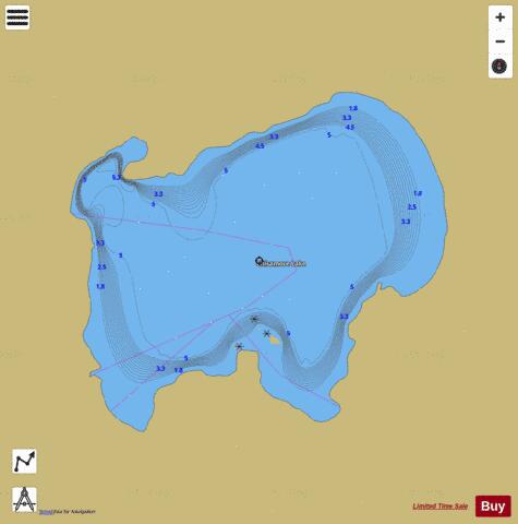 Chisamore Lake depth contour Map - i-Boating App