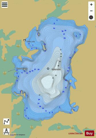 Circle Lake depth contour Map - i-Boating App