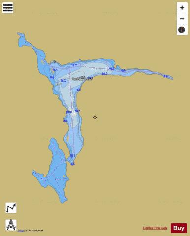 Rushbay Lake depth contour Map - i-Boating App
