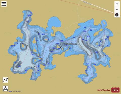 Little Wawa Lake depth contour Map - i-Boating App