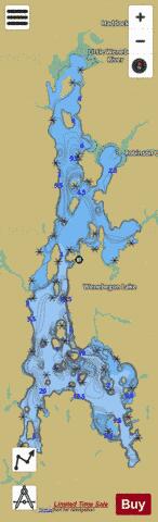 Wenebegon Lake depth contour Map - i-Boating App