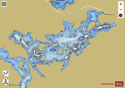 Kabenung Lake depth contour Map - i-Boating App