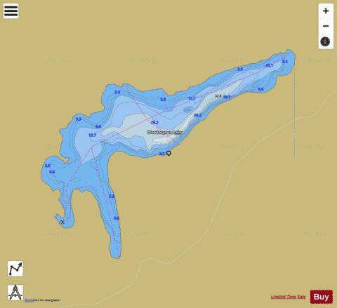 Woodosgoon Lake depth contour Map - i-Boating App