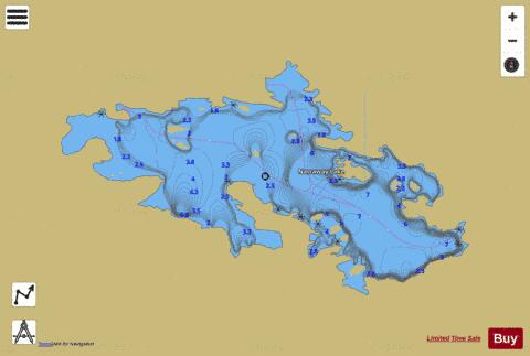 Narraway Lake depth contour Map - i-Boating App
