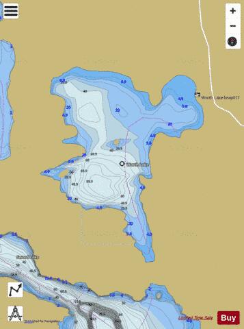 Worth Lake depth contour Map - i-Boating App