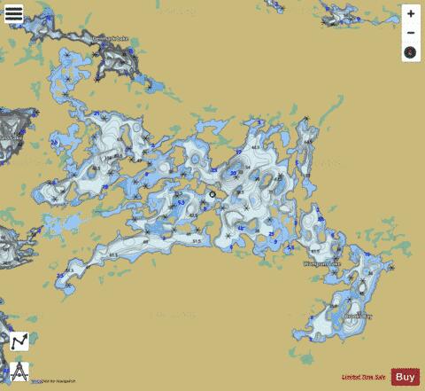 Rowan Lake depth contour Map - i-Boating App