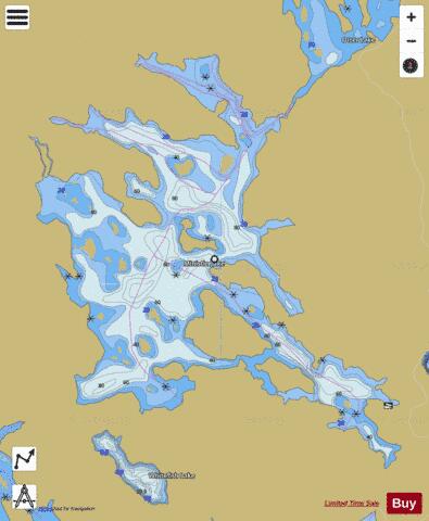 Ministic Lake depth contour Map - i-Boating App