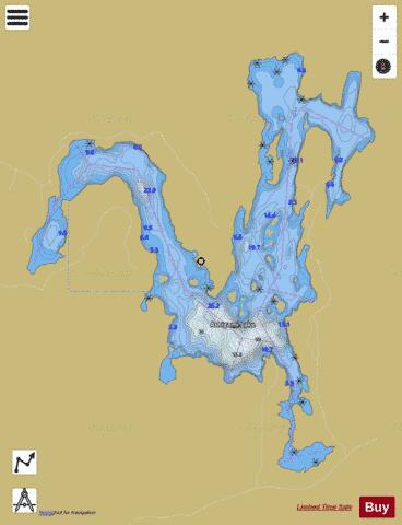 Ashigami Lake depth contour Map - i-Boating App