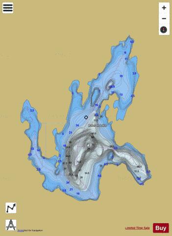 Rawson Lake depth contour Map - i-Boating App
