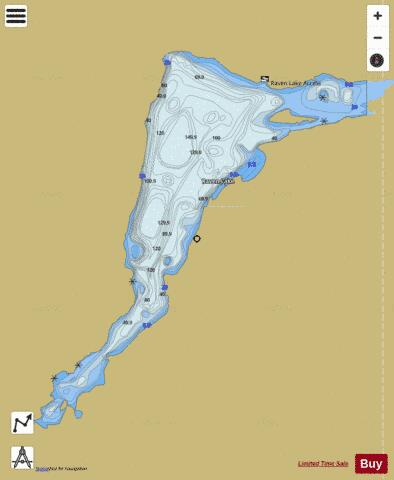 Raven lake depth contour Map - i-Boating App