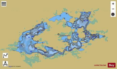 Miminiska Lake depth contour Map - i-Boating App