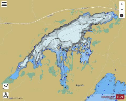 Bad Vermilion Lake depth contour Map - i-Boating App