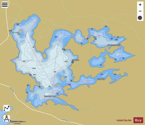 Eva Lake depth contour Map - i-Boating App