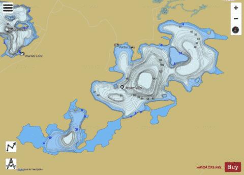 Factor Lake depth contour Map - i-Boating App