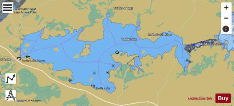 Turtle lake depth contour Map - i-Boating App
