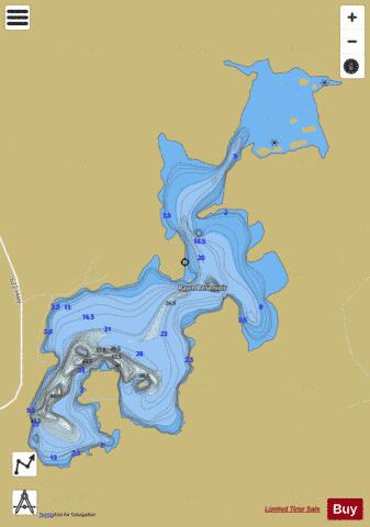 Rawn Reservoir depth contour Map - i-Boating App
