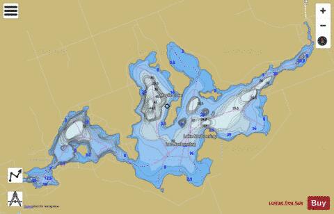 Nosebonsing lake depth contour Map - i-Boating App