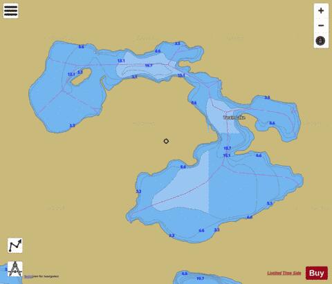 Twain Lake depth contour Map - i-Boating App