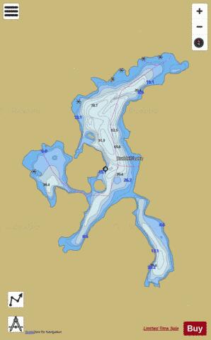 Buddell Lake depth contour Map - i-Boating App