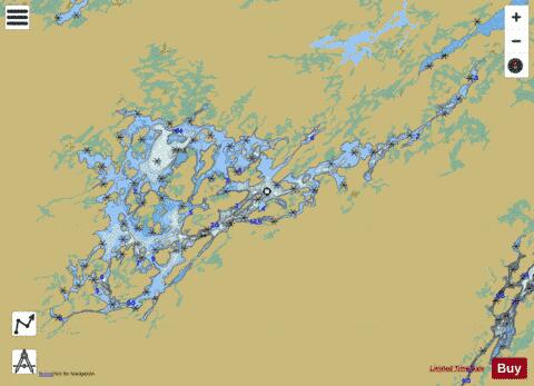 Miniss Lake depth contour Map - i-Boating App
