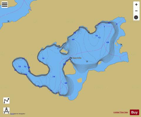 Bump Lake depth contour Map - i-Boating App