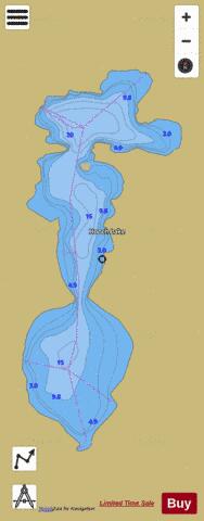 Hooch Lake depth contour Map - i-Boating App
