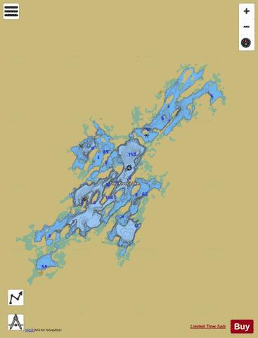 Two River Lake depth contour Map - i-Boating App
