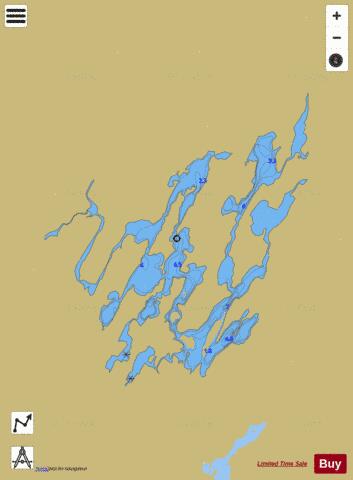 Long Dog Lake depth contour Map - i-Boating App