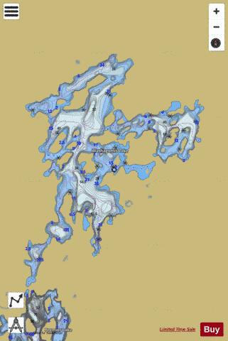 Washagomis Lake depth contour Map - i-Boating App