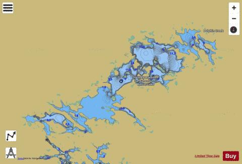 Barton Lake depth contour Map - i-Boating App
