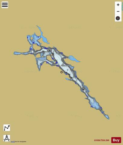 Grist Lake depth contour Map - i-Boating App