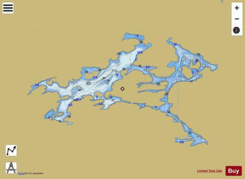 Warwick Lake depth contour Map - i-Boating App