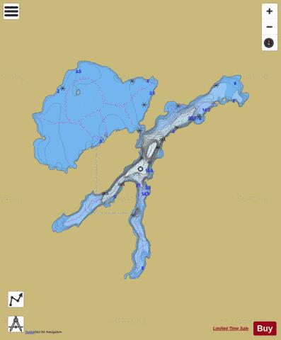 Odlum Lake depth contour Map - i-Boating App