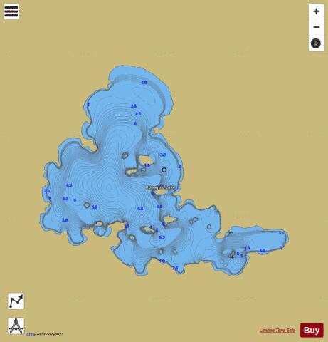 Opasquia Lake depth contour Map - i-Boating App